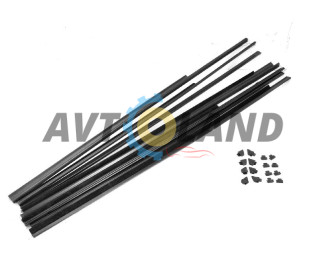 Уплотнитель опускного стекла двери ВАЗ 2104, 2105, 2107 горизонтальный, загнутые (к-т 8 шт.)бархотка