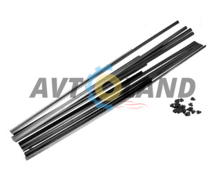 Ущільнювач опускного скла дверей ВАЗ 2101, 2103, 2106 горизонтальний, загнуті (к-т 8 шт.) ″бархотка