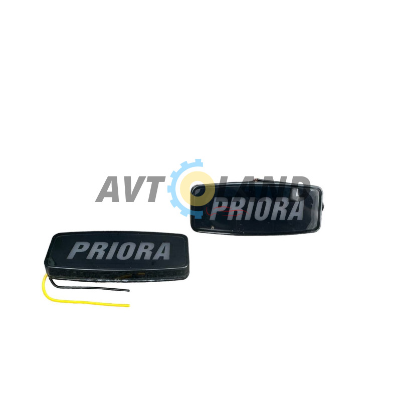 Діодні повторювачі повороту Priora для Лада Пріора, Гранта, Калина з написом жовті/білі купити дешево