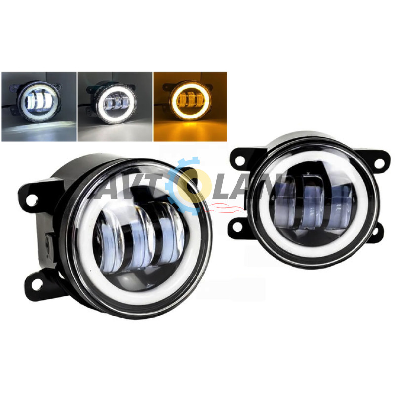 Світлодіодні протитуманні фари 2шт , 3 лінзи, 65W Рено Дастер Логан Ford Mitsubishi Citroen(3.5) купити дешево