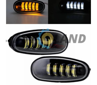 Светодиодные противотуманные фары на Daewoo Lanos LED кт(2шт) 2 режима Белый/Желтый
