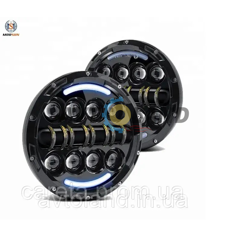 Led Фары Нива 150 ват 2121-21213 Тайга УАЗ 469 ГАЗ 24, ВАЗ 2101, Хаммер, FJ Cruiser, w463 (к-т 2 шт) купить недорого