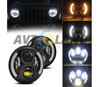 Led Фари 90 ват Нива 2121-21213 Тайга УАЗ 469 ГАЗ 24, ВАЗ 2101, Хаммер, FJ Cruiser, w463 (місяць)