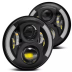 Led Фары 90 ват Нива 2121-21213 Тайга УАЗ 469 ГАЗ 24, ВАЗ 2101, Хаммер, FJ Cruiser, w463 (луна) купить недорого