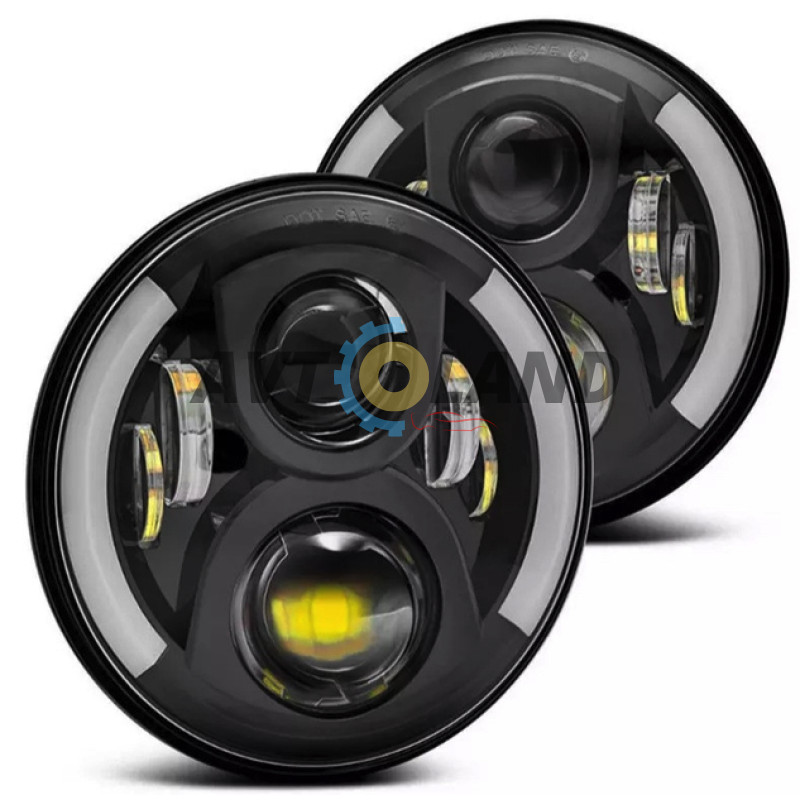 Led Фары 90 ват Нива 2121-21213 Тайга УАЗ 469 ГАЗ 24, ВАЗ 2101, Хаммер, FJ Cruiser, w463 (луна) купить недорого