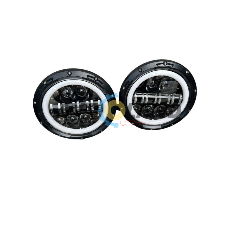 Led Фары Нива 2121-21213 Тайга УАЗ 469 ГАЗ 24, ВАЗ 2101, Хаммер, FJ Cruiser, w463 Полный круг+ линза купить недорого
