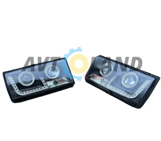 Фары передние на ВАЗ 2105 и ВАЗ 2107 с линзами без ангельских глазок,черные БРОВЬ