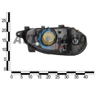Фара DAEWOO LANOS лев. черный корпус под электрокорректор, FLAGMUS