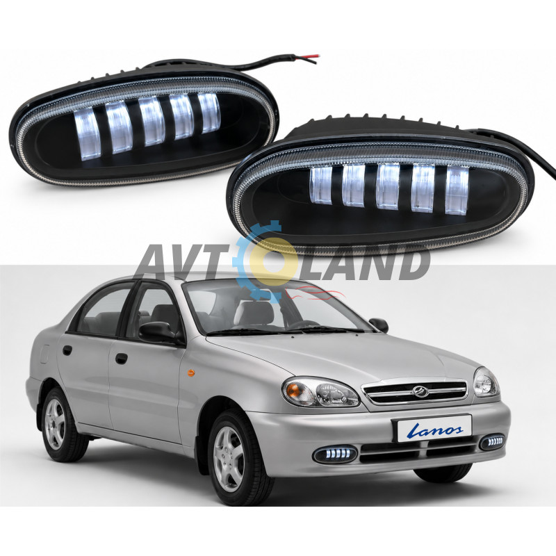 Світлодіодні протитуманні фари на Daewoo Ланос,Сенс LED к-т(металевий корпус) купити дешево