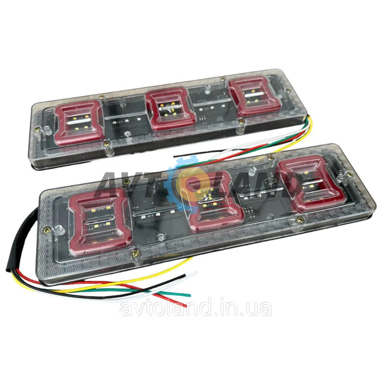 Світлодіодні ліхтарі СВІТОДИОДНІ REAR LAMP WAGON MINI квадрат 12-24 V 30Х9 CM (КОМПЛЕКТ 2ШТ.) купити дешево