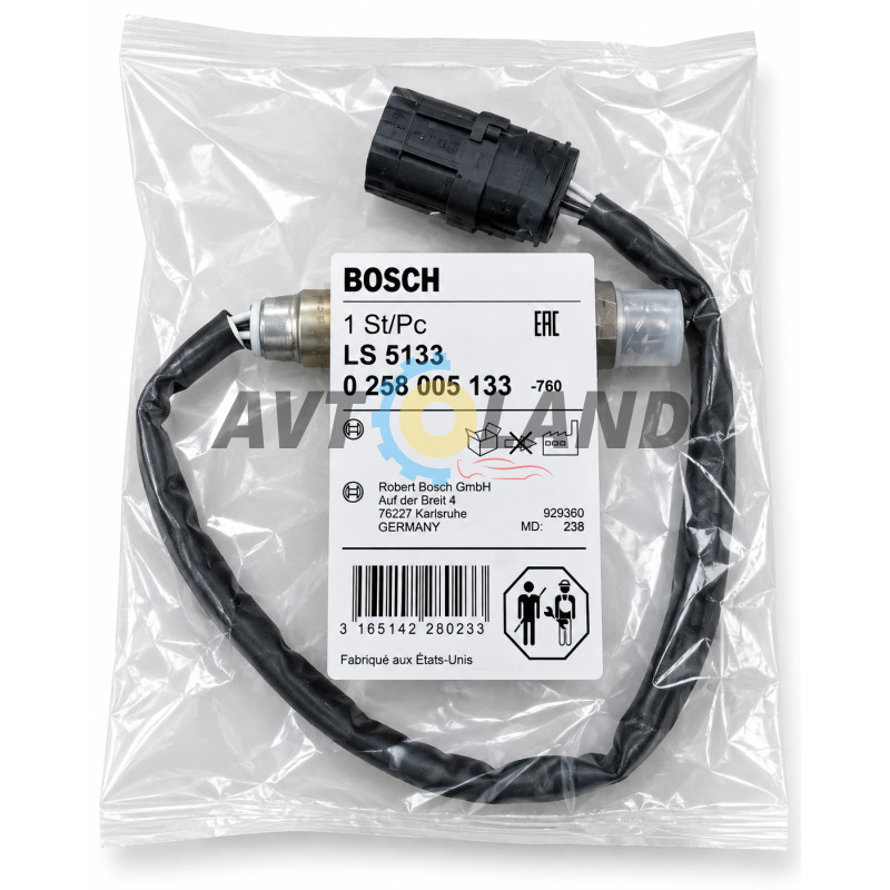 Датчик кисню лямбда зонд BOSCH (0 258 005 133) купити дешево