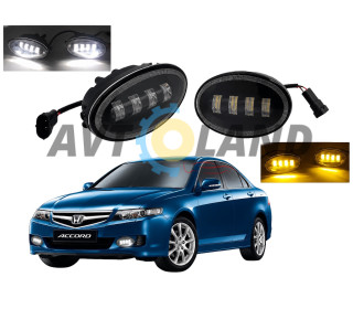 Светодиодные противотуманные фары LED ХОНДА СРВ, ЦИВИК, АККОРД, ФИТ (Белый/Желтый)2 реж