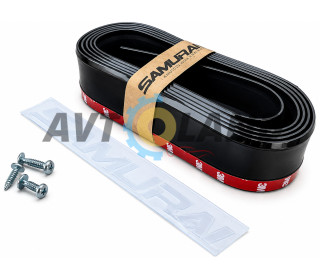 Молдинг на авто (250х6 см) SAMURAI BLACK / Універсальна гумова губа на бампер, Чорна