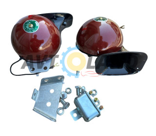 Сигнал звуковой 12V/115mm ″Улитка″ ВОЛГА  бордовый