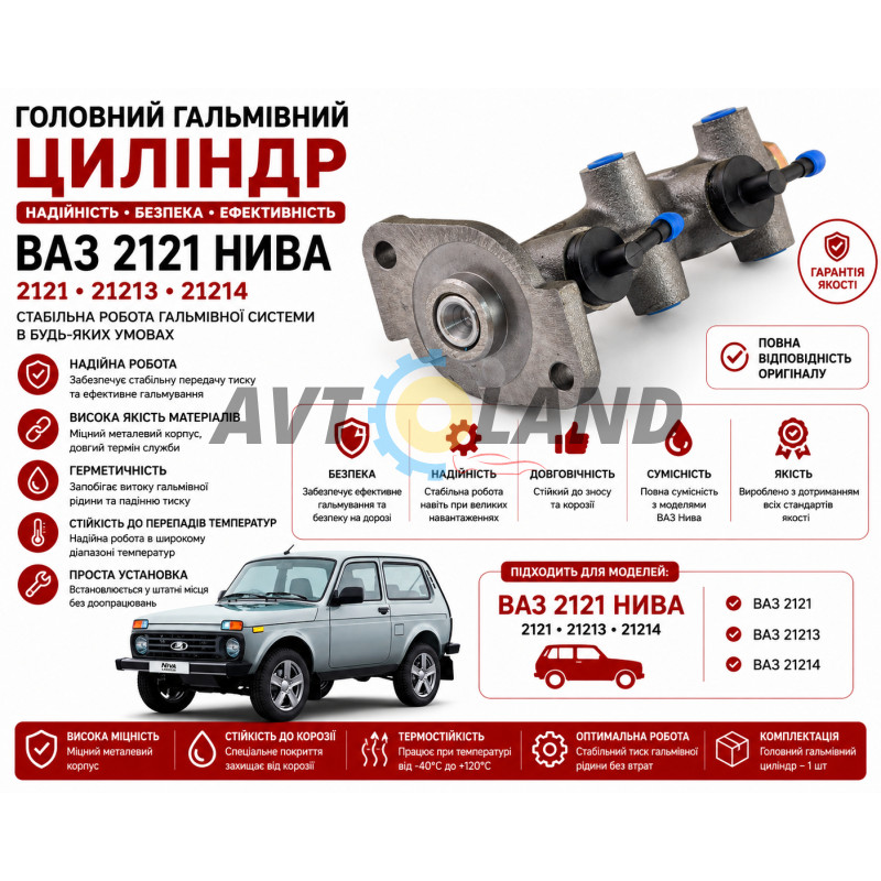Цилиндр тормозной главный ВАЗ 21213, (21214 до 2009 г.) OEM купить недорого
