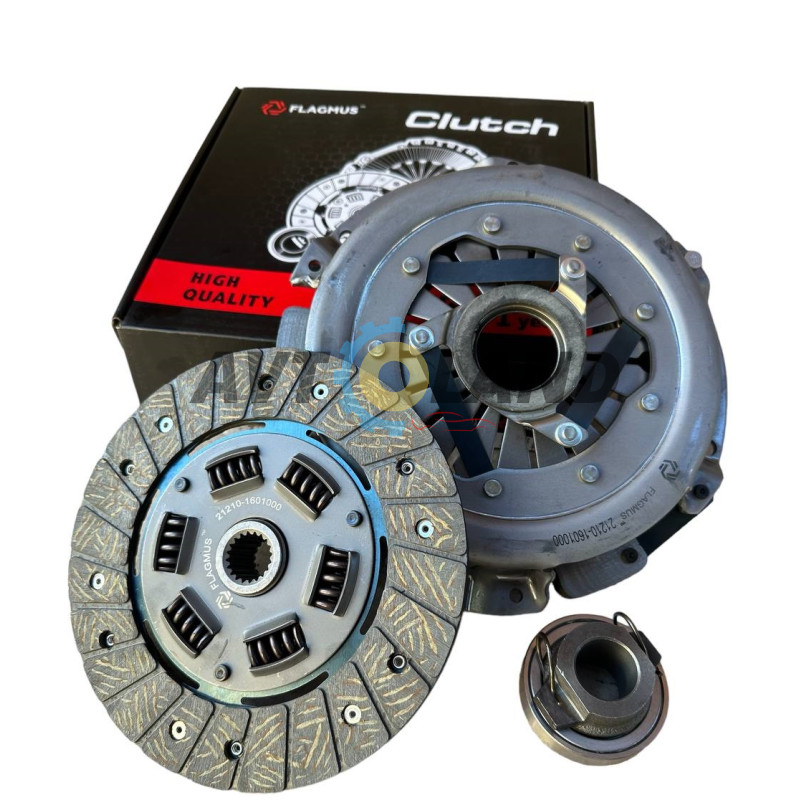 Комплект зчеплення ВАЗ 2101-07 (диск натискний, ведений, підшипник) c павуком , FLAGMUS купити дешево