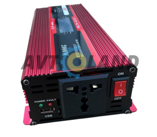 Инвертор 2000W 12V-220V UKS автомобильный преобразователь напряжения с дисплеем