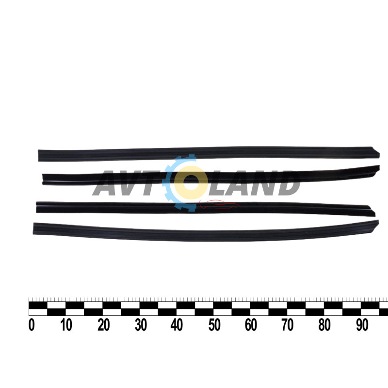 Уплотнитель опускного стекла двери ВАЗ 2109-099 передней нижний (к-т 4 шт.) 105 см купить недорого