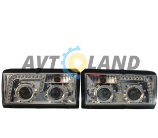 Фары передние на ВАЗ 2105 и ВАЗ 2107 с линзами без ангельских глазок, хром