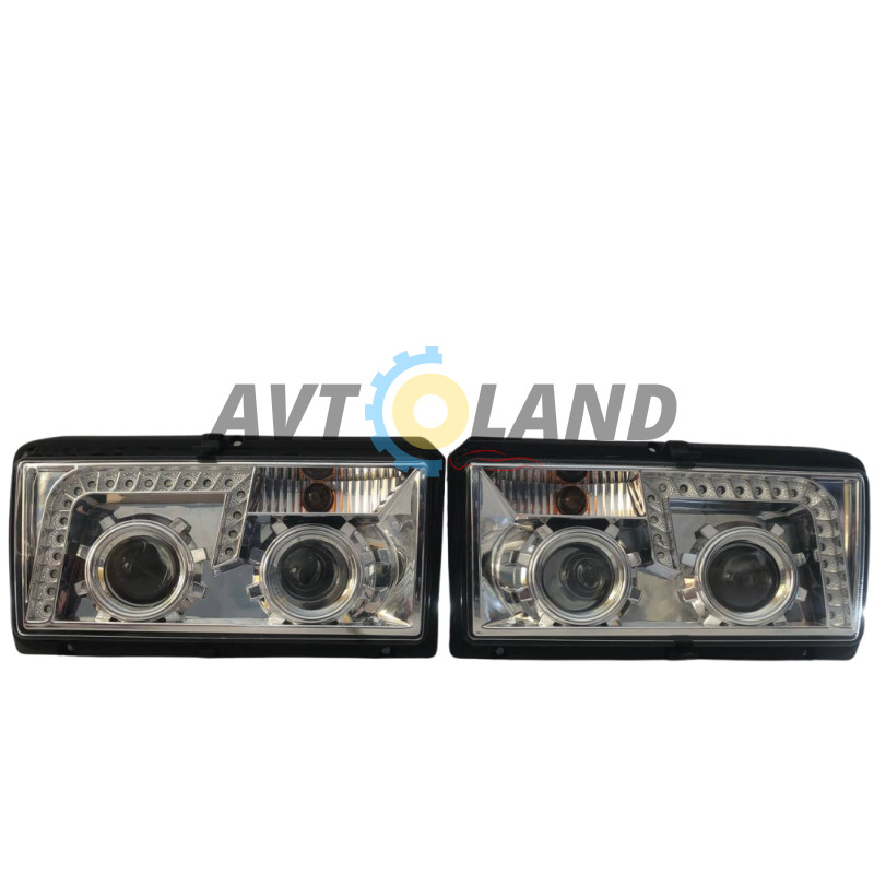 Фари передні на ВАЗ 2105 і ВАЗ 2107 з лінзами без ангельських очей, хром купити дешево