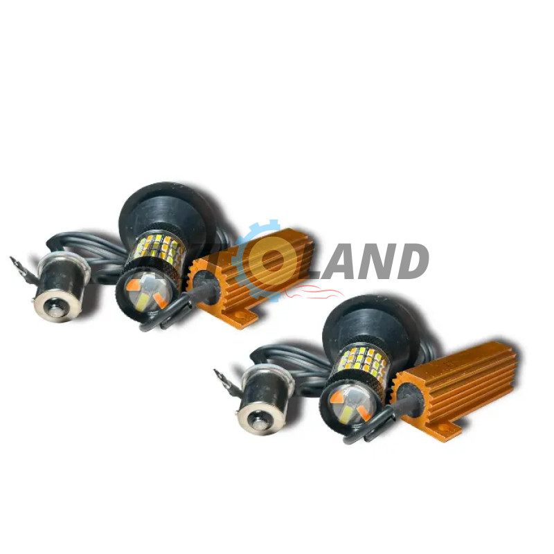 Автолампи LED DRL/turn ДХО Поворот 4014 CANBUS P21W 1156 PY21W BA15S купити дешево