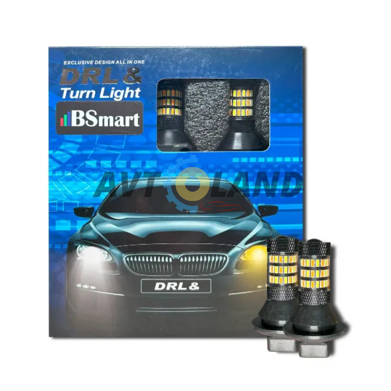 Автолампи LED DRL/turn ДХО Поворот 4014 CANBUS P21W 1156 PY21W BA15S купити дешево