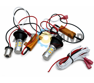 Автолампы LED DRL/turn ДХО Поворот 4014 CANBUS P21W 1156 PY21W BA15S