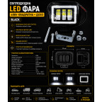 Светодиодная LED фара 45ВТ квадратная+ДХХО (BLACK) купить недорого