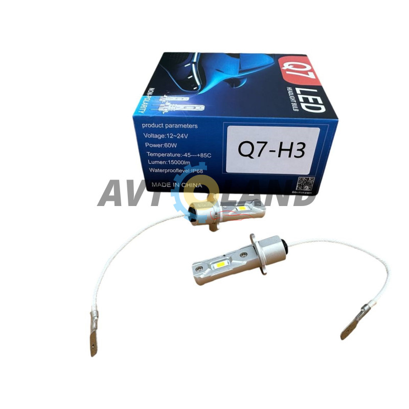 LED лампи H3 30W Q7 15000lm (12-24 вольт) купити дешево