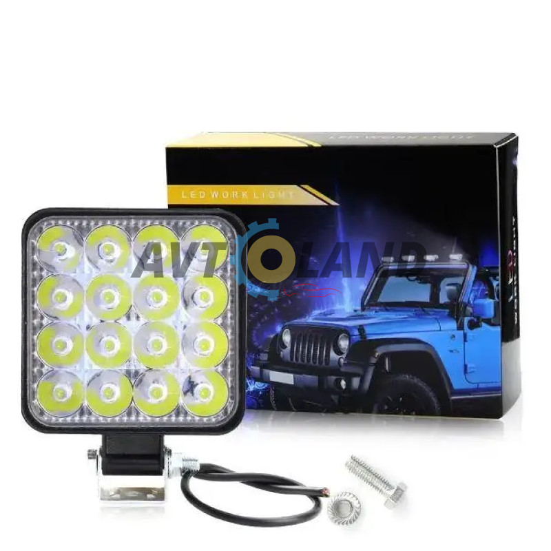 Светлодиодная LED фара робочая 48ВТ,(3ВТ*16ЛАМП) + страбоскоп купить недорого