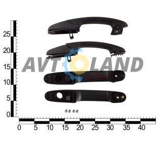 Євроручка двері ВАЗ 1117-19, 2190, 2192, 2194 зовнішня, (к-т 4 шт.)