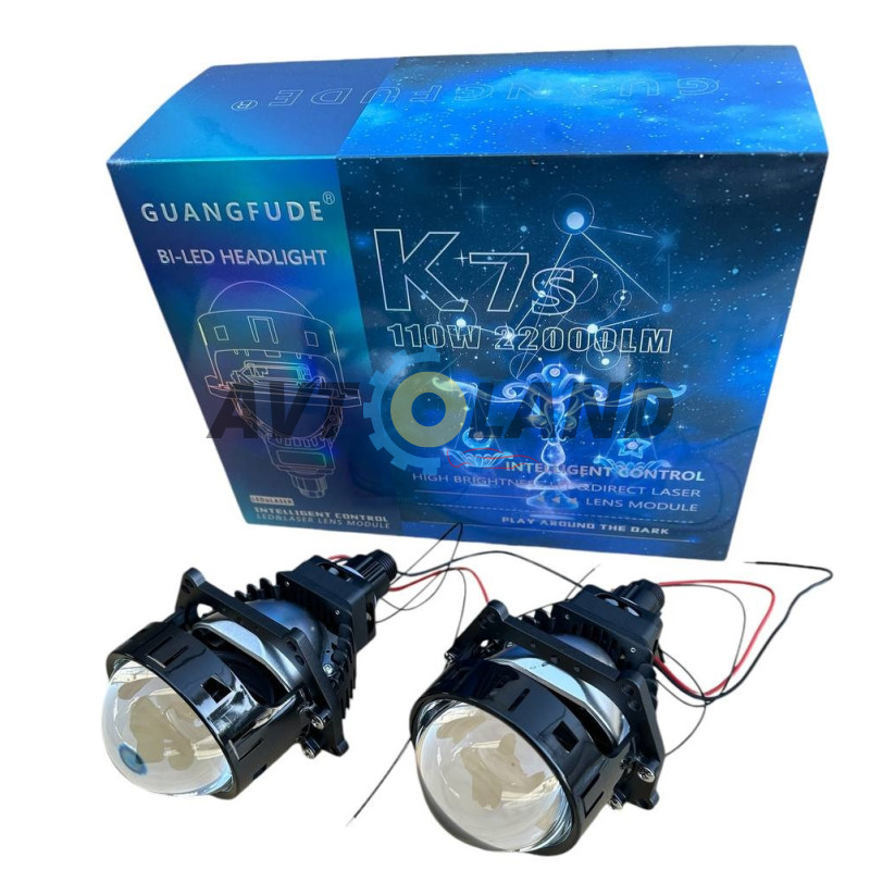 Светодиодные Bi-LED лед линзы GUANGFUDE 3.0″ дюйма универсальная 65W 5100K 12V (2шт) купить недорого
