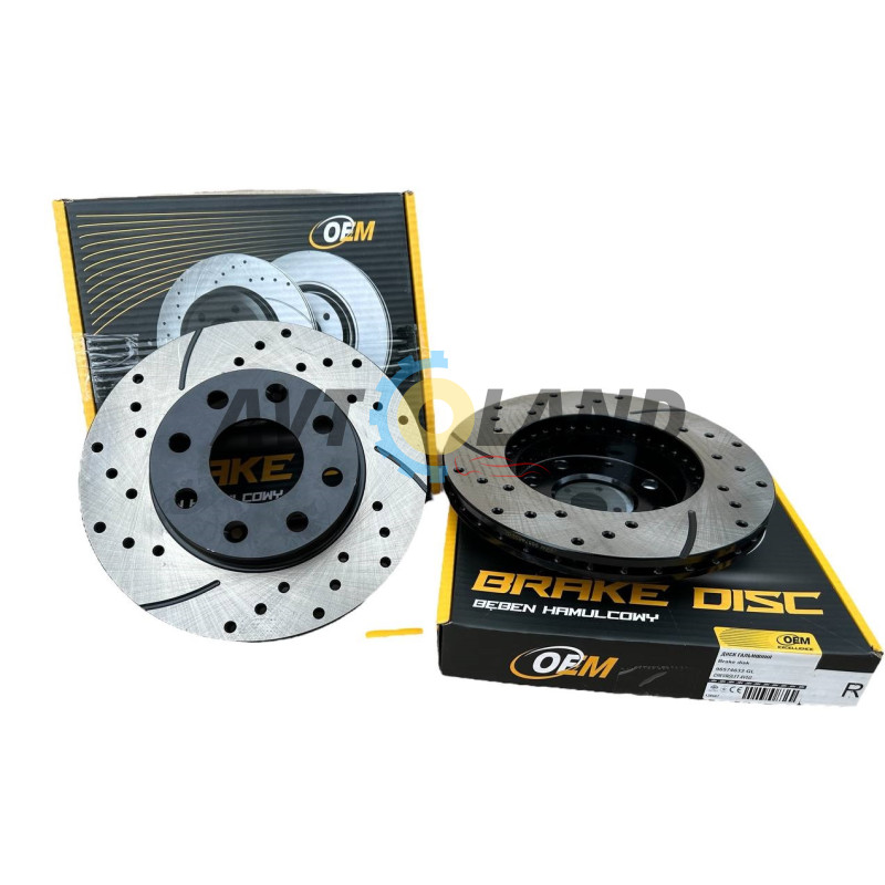 Диск гальмівний передній CHEVROLET AVEO, KALOS 13″ (вент.) перфорація GRAPHITE Line, компл. 2шт купити дешево