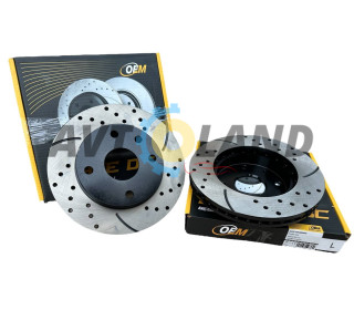 Диск тормозной передний CHEVROLET LACETTI, DAEWOO NUBIRA (вент.) перфорация GRAPHITE Line, компл 2шт