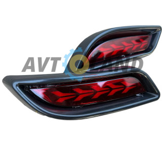 Катафот заднего бампера ВАЗ 2170-71, светодиодный, ″Двойной выхлоп″, Пластик, (к-т 2 шт.)