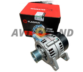 Генератор DAEWOO SENS, ЗАЗ 1102-03, 14В 80А ручейковый шкив, Flagmus