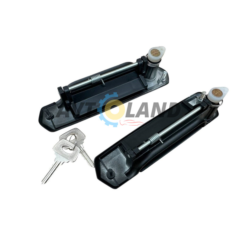 Ручка дверей ВАЗ 21214 зовнішня перед. (з циліндром), чорна (к-кт) Pegas купити дешево