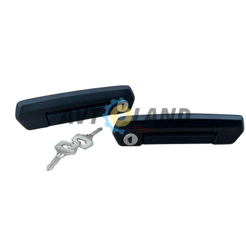 Ручка дверей ВАЗ 21214 зовнішня перед. (з циліндром), чорна (к-кт) Pegas купити дешево