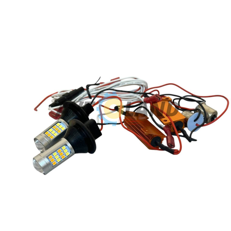 42 LED ДХО + повороти DRL денний ходові вогні + поворот CAN BUS (НЕ ПОМИЛКА) 1156 BA15S P21W 12V купити дешево