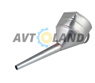 Лейка для топлива универсальная с толстым носиком, косой (Иномарки), металл с латунной сеткой, 1,5л.