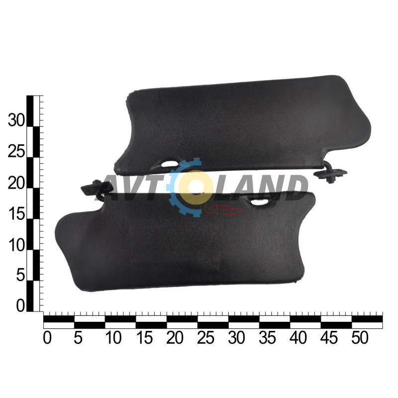 Козирок сонцезахисний ВАЗ 2110 жорсткий чорний, із дзеркалом (к-т 2 шт.) ASR купити дешево