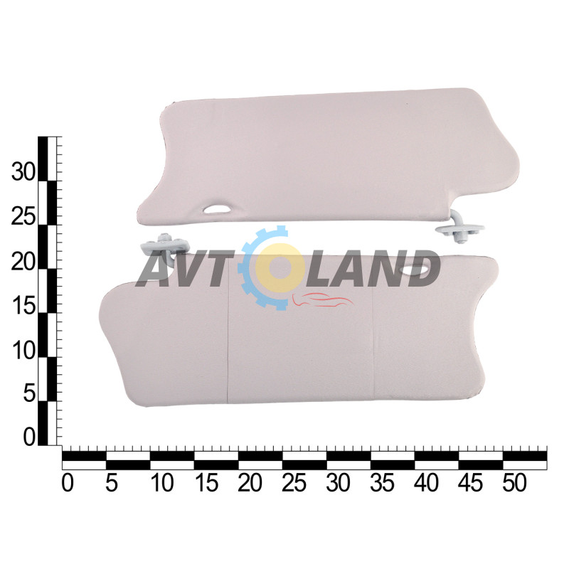 Козирок сонцезахисний ВАЗ 2123 н/о, сірий, із дзеркалом (к-т 2 шт.) ASR купити дешево