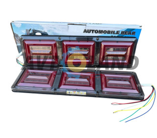 Фонарь Led задний 12-24 V 46х13см(бегующий поворотник  (к-т 2 шт) 3 Квадрата