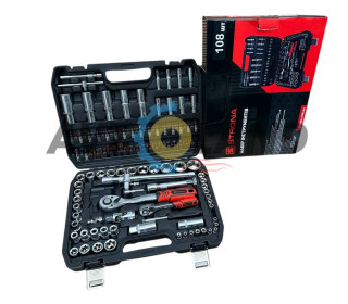 Набір інструментів 108 од.1/2″1/4″DR 72зуба Cr-V 