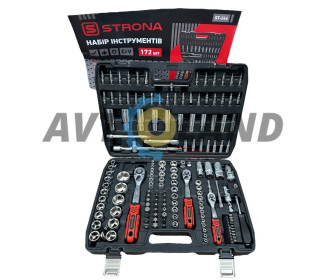 Набір інструментів 172 од.1/2″&3/8″1/4″DR 72зуба Cr-V 