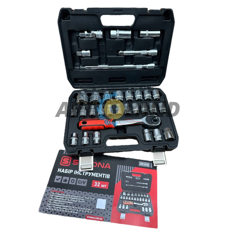Набор инструментов 32 ед.1/2″DR 72зуба Cr-V купить в Украине