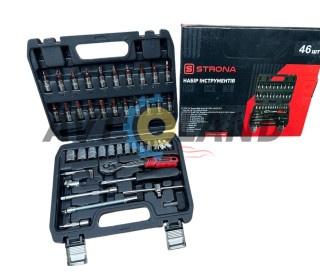 Набір інструментів 46 од., 1/4″, 72 зуба, Cr-V 