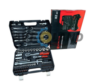 Набор инструментов 82 ед.1/2″1/4″DR 72зуба Cr-V 