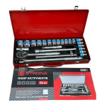 Набір торцевих головок з воротком+тріскачкою 24од. 1/2″DR Cr-V купити дешево