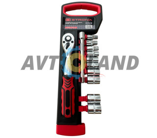 Набір торцевих головок з рукояткою з храповим механізмом 12од.3/8″DR 72зуба Cr-V 